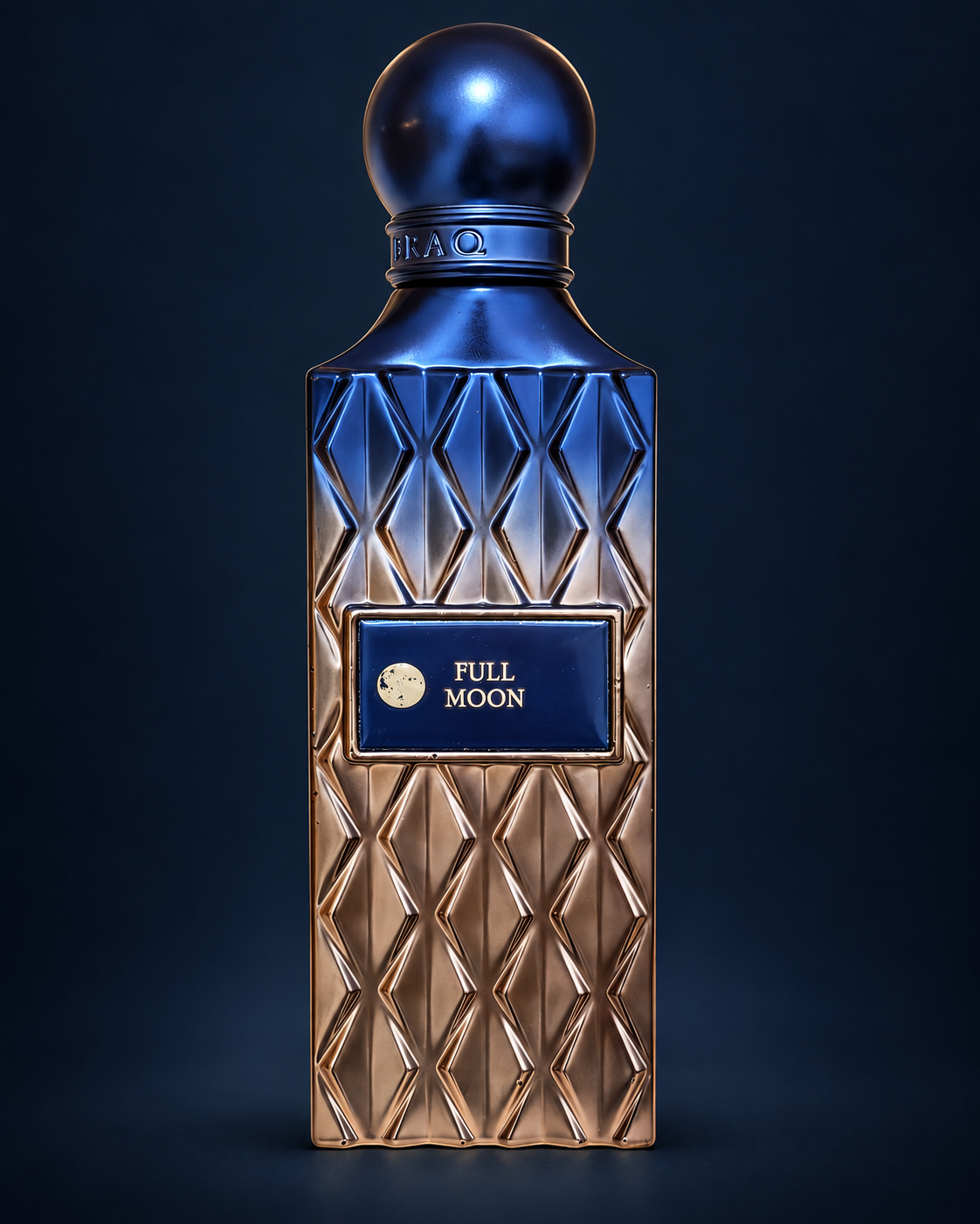 Full Moon bottle — owner photo, AI-assisted studio edit