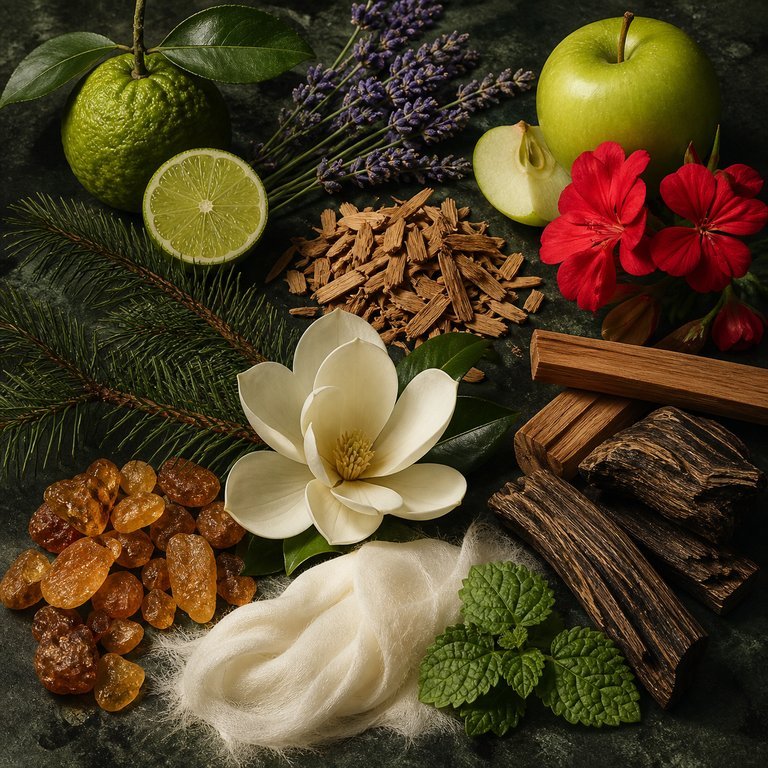 Hirfah — fragrance notes illustration