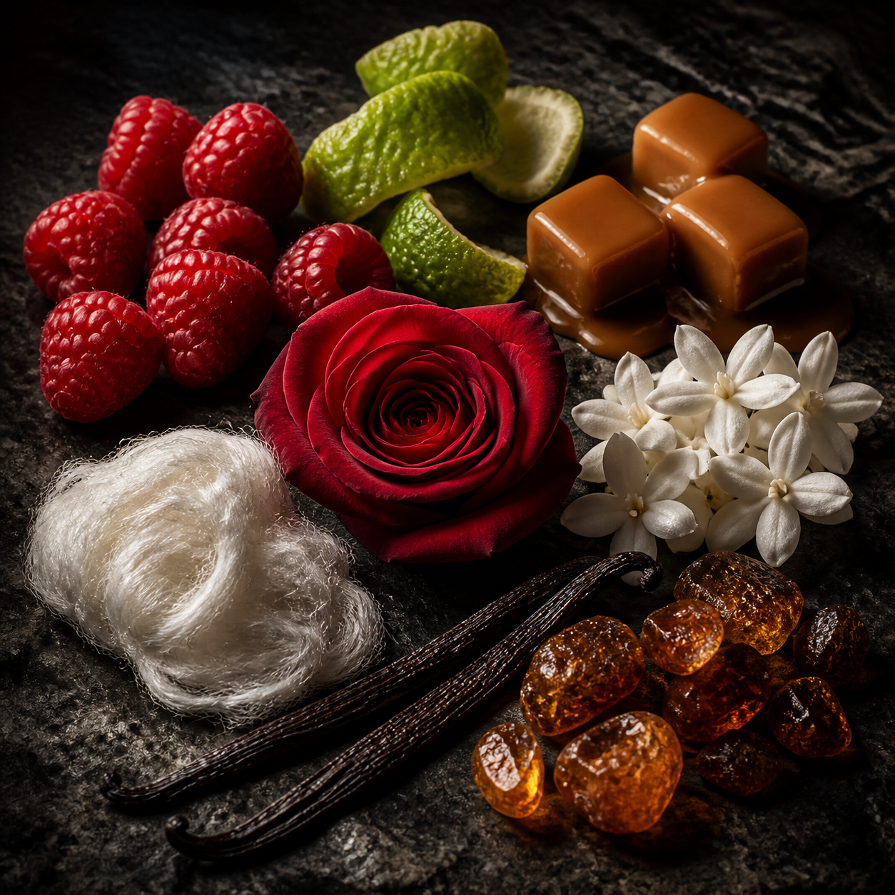 Black Secret — fragrance notes illustration