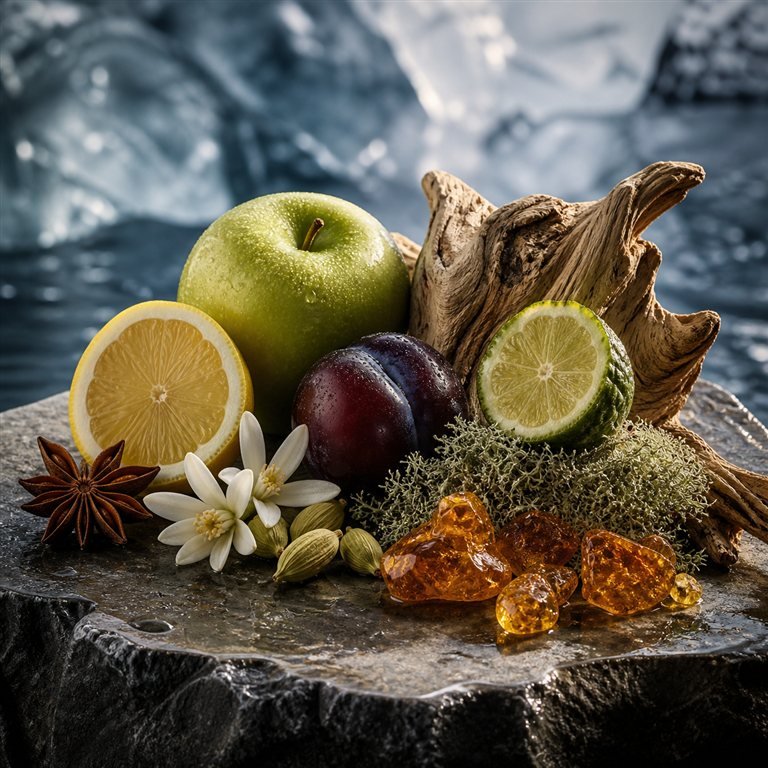 Hawas Ice — fragrance notes illustration
