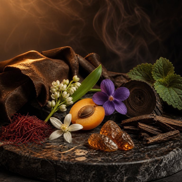 La Yuqawam Tobacco Blaze — fragrance notes illustration